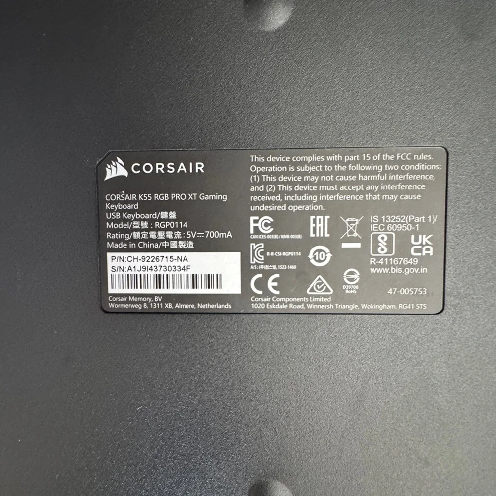 Corsair k55 xt